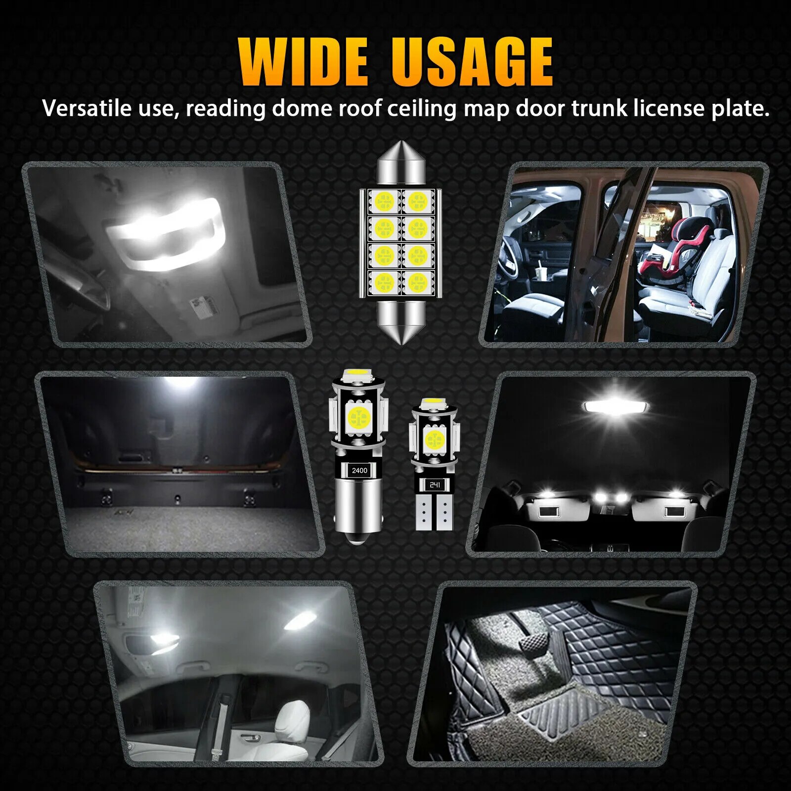 23Pcs T10 5050 Car LED Light Bulb Interior Dome Trunk License Plate Lamps Kit White for Bmw E53 E60 E90 LED Lamp