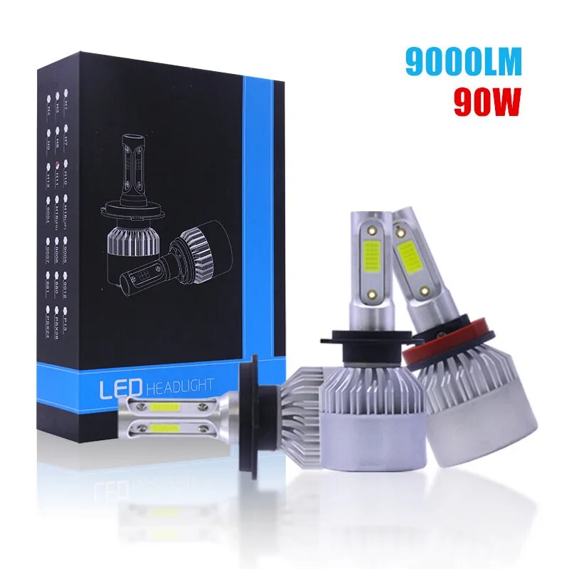 LEARNEW H4 LED H7 Headlight H11 LED Lights For Car Lamps 6000K 90W 9000LM LED 12V Auto Fog Light Bulbs