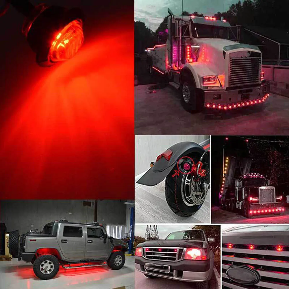 10PCS 24V Indicators LED Side Marker Lights Warning Tail Light Car External Trailer Truck Lorry Clearance Turn Signal Lamp