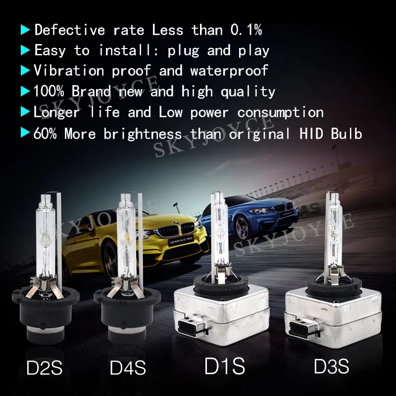 SKYJOYCE Super Quality 55W Xenon D1S HID D2S D3S D4S HID Bulb 35W Xenon D1R D2R D3R D4R HID 4300K 6000K 8000K D1S HID LIGHT Bulb