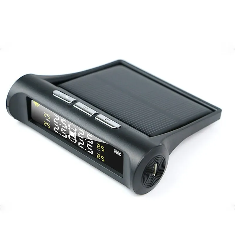 1PC Car Tire Pressure Monitor Intelligent Real Time Monitoring External Wireless Solar Tire Pressure Detection Monitor