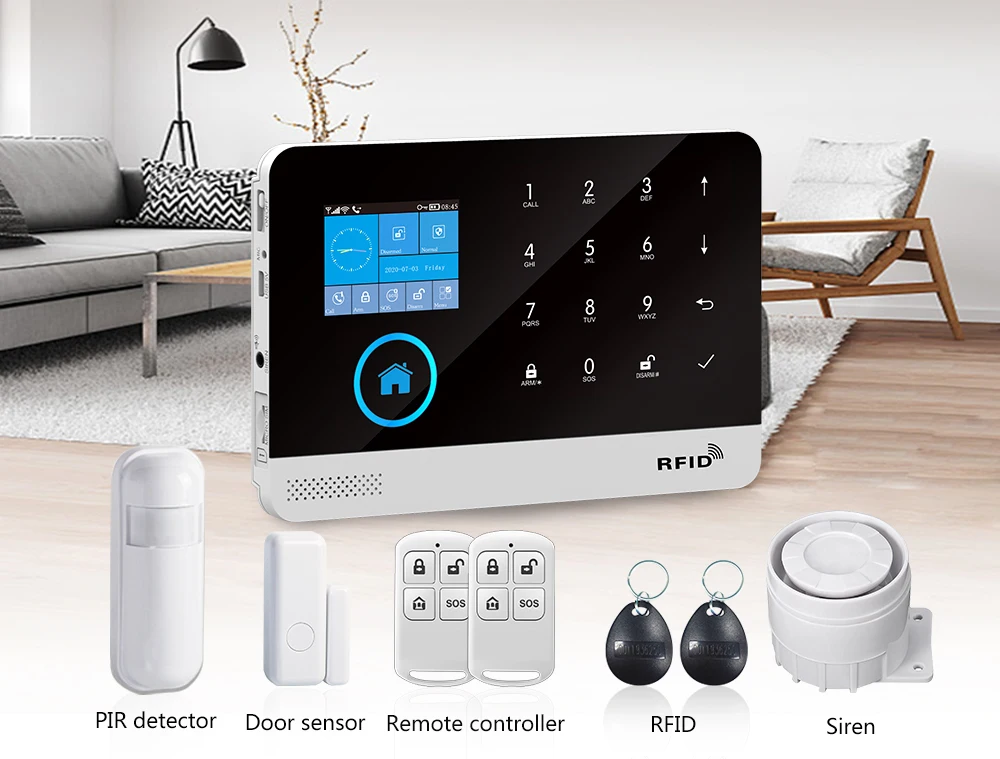 Smart Life Wifi 4G Security Alarm System for Home Burglar Wireless Alarm Host with Motion Sensor and Door Sensor Tuya Smart App