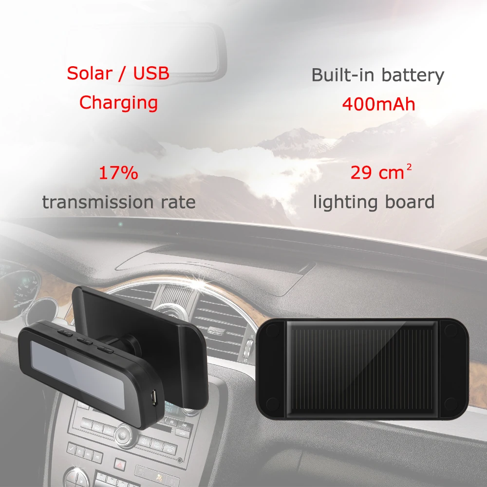 Universal Solar Power TPMS Car Tire Pressure Monitoring System Clock LCD Display TPMS Sensor Auto Security Alarm Systems