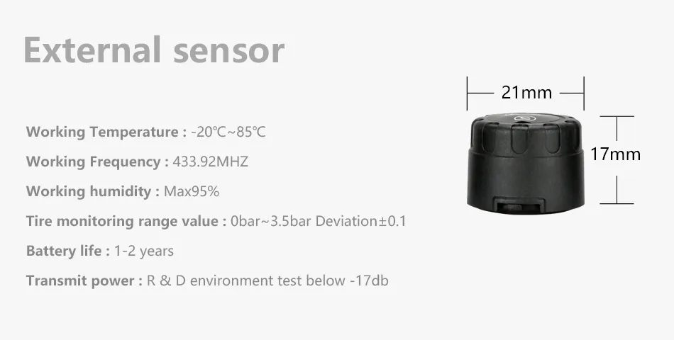 Jansite TPMS Car Tire Pressure Alarm Monitor System Real-time Display Attached to glass wireless Solar power tpms with 4 sensors