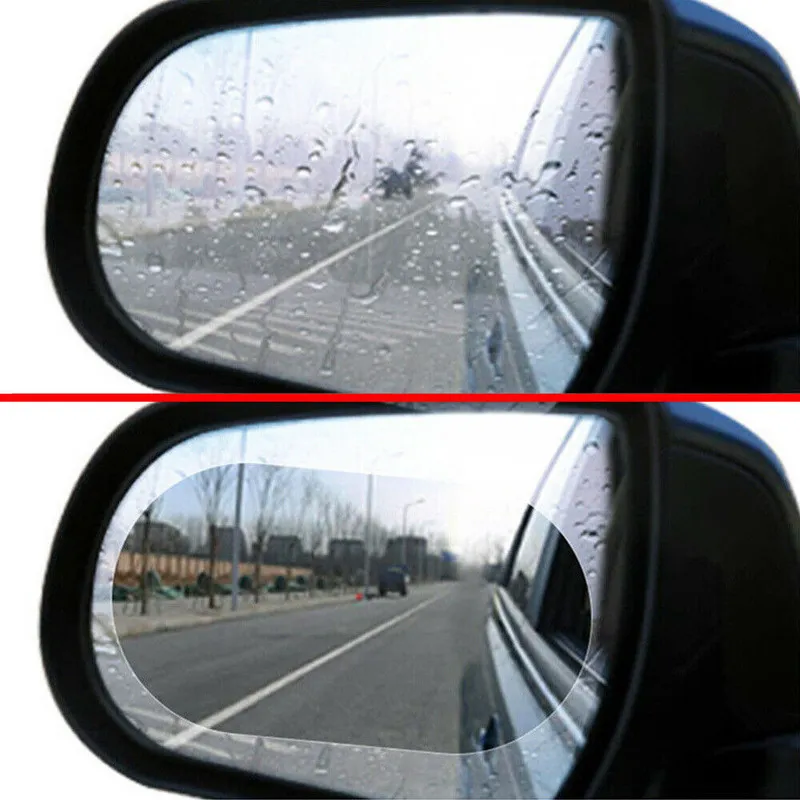 2pcs Universal Anti-Fog Anti-glare Rainproof Car Tuning Rearview Mirror Trim Film Cover Exterior Parts Car Glass Accessories