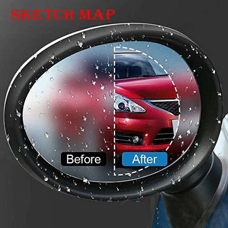 2pcs Universal Anti-Fog Anti-glare Rainproof Car Tuning Rearview Mirror Trim Film Cover Exterior Parts Car Glass Accessories