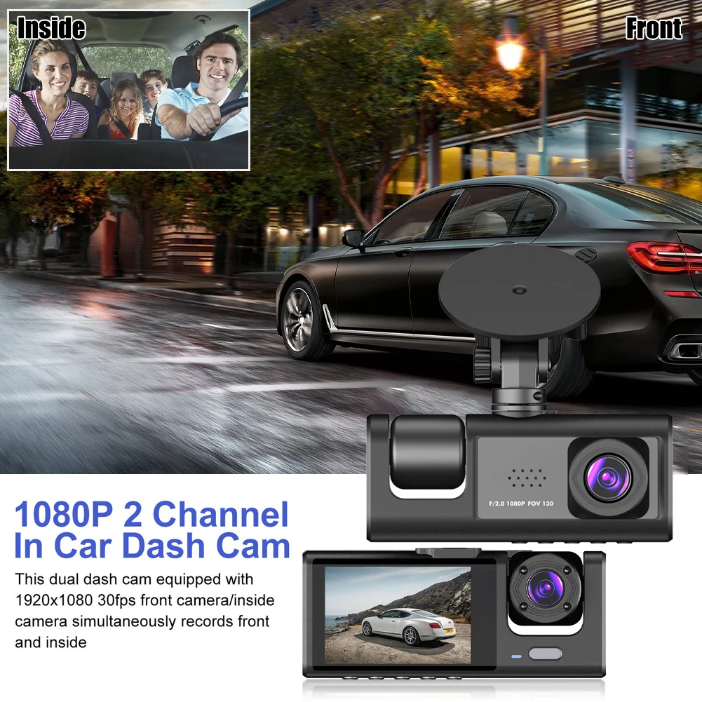 3 Channel Dash Cam Video Recorder Three Lens Car Camera with Rear View DVR 24H Parking Monitor Black Box