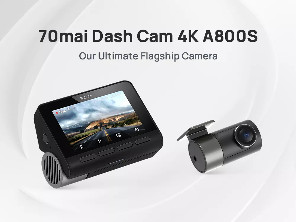 70mai 4K Dash Cam A800S Built-in GPS ADAS 140°FOV 70mai Camera Car DVR 24H Parking Monitor Front Cam Only, Support Rear Cam