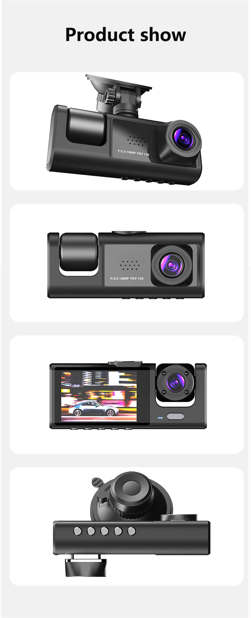 3 Channel WiFi Dash Cam for Cars Camera 1080P Video Recorder Rear View Camera for Vehicle Car DVR Car Accessory Free Mirror