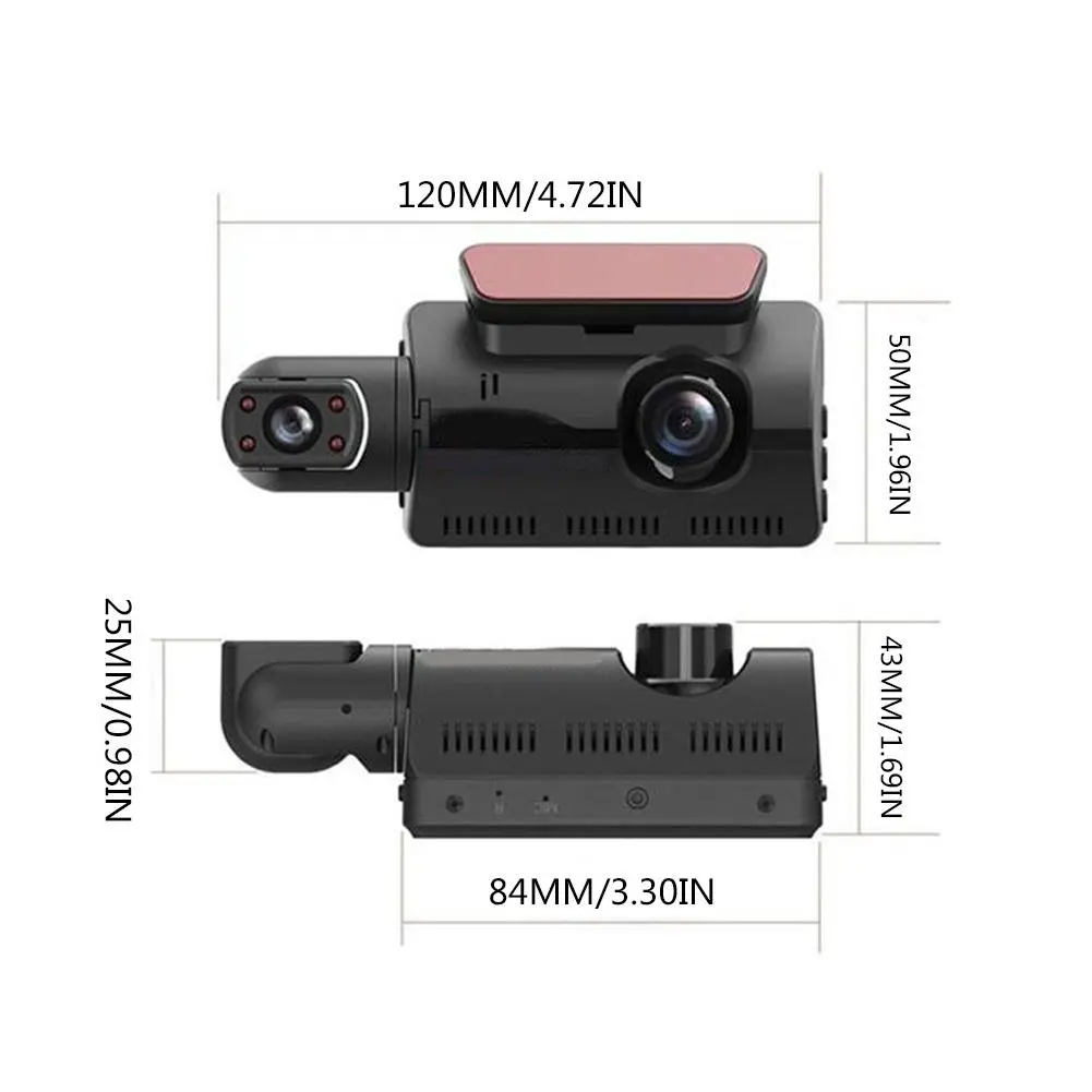 2 Lens Car Video Recorder HD1080P Dash Cam Car Black Box 3.0inch IPS Camera Recorder Night Vision G Sensor Dvr