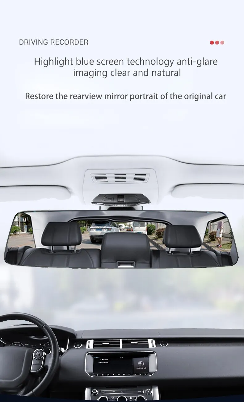 Car Front and Rear Dual Lens High-definition Night Vision 1080P Driving Recorder 4 Inches Rearview Mirror