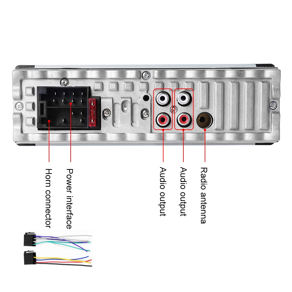 AMPrime Bluetooth Autoradio Car Stereo Radio FM Aux Input Receiver SD USB 12V In-dash 1 din Car MP3 Multimedia Player BT Music