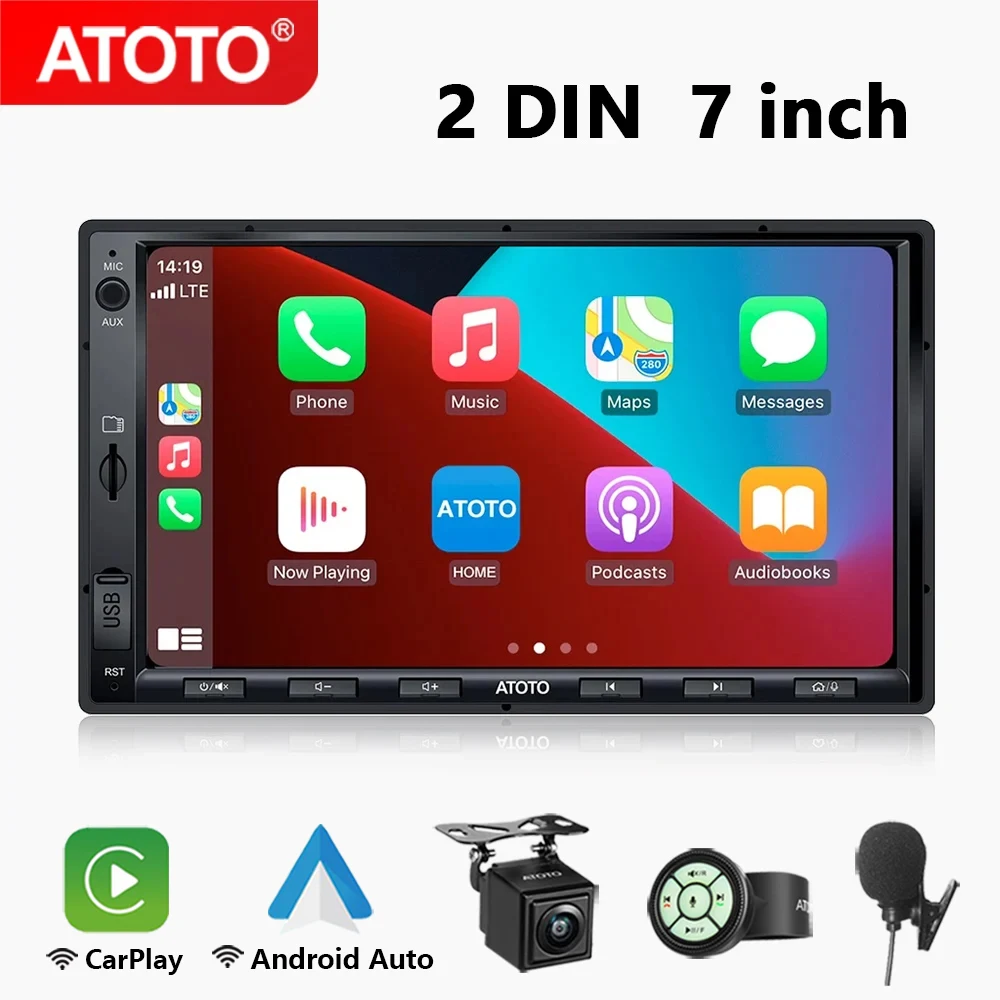 ATOTO F7 WE 7 inches Car Radios 2din Multimedia Player Head Unit 2 Din Car Stereos Wireless CarPlay Android Aoto Screen Display