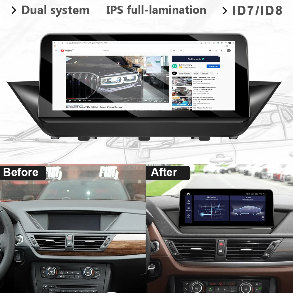 PEMP 10.25 Snapdragon 662 Android 13 Auto Carplay Car Video Multimedia Player GPS Navigation for BMW X1 E84 Display Screen Radio