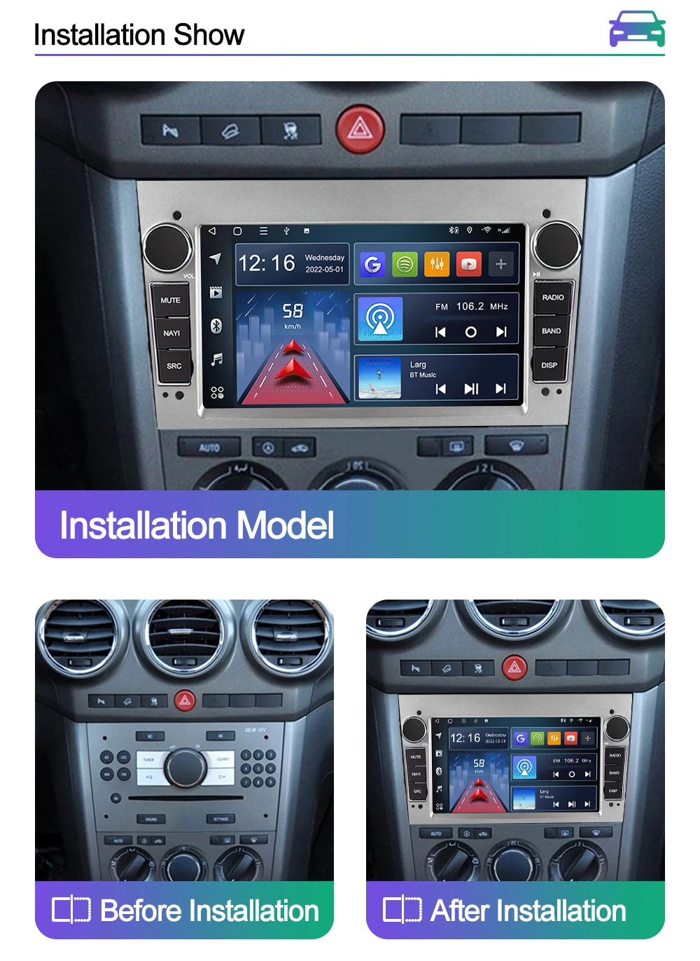 CAIXI 2 Din Android 12 Car Radio Multimedia For Opel Astra H G J Antara vectra c b Vivaro astra H corsa c d zafira b Carplay GPS