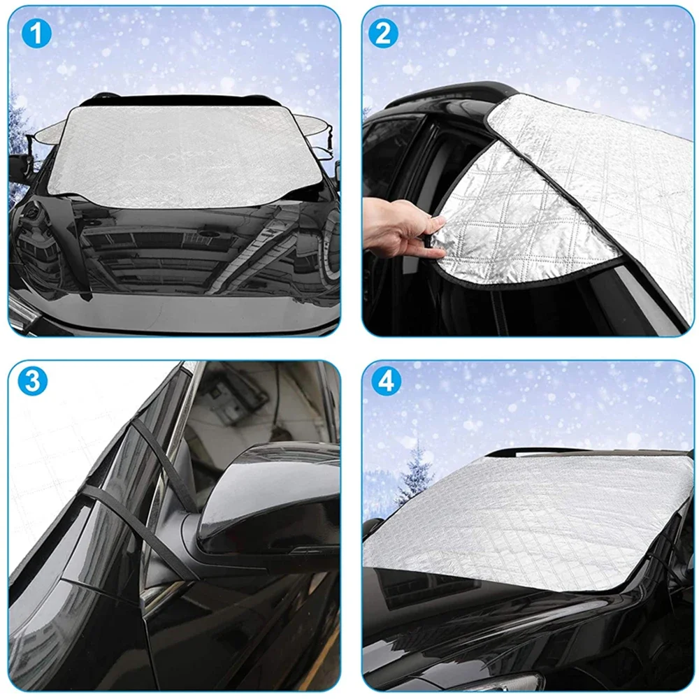 Magnetic Car Front Windscreen Cover Oxford Cloth Car Windshield Sunshades Rainproof Heat Insulation Universal Car Visor Cover