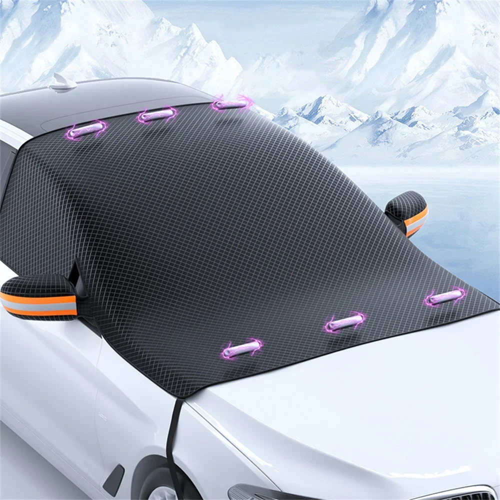 Magnetic Car Front Windscreen Cover Oxford Cloth Car Windshield Sunshades Rainproof Heat Insulation Universal Car Visor Cover