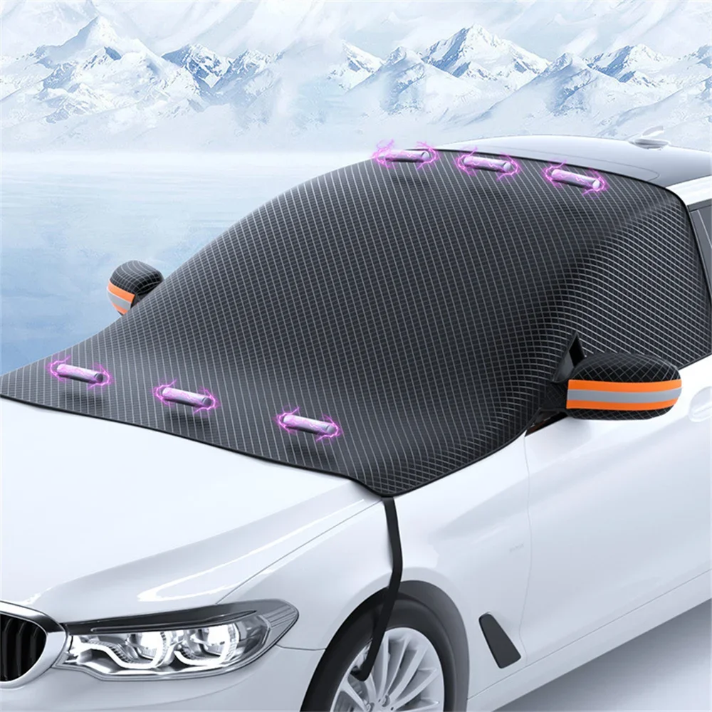 Magnetic Car Front Windscreen Cover Oxford Cloth Car Windshield Sunshades Rainproof Heat Insulation Universal Car Visor Cover