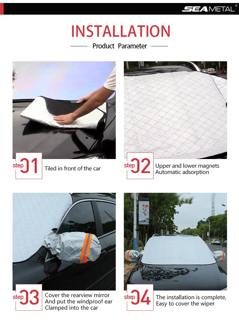 Car Snow Cover Windshield Sunshade Outdoor Waterproof Car Cover Anti Ice Frost Auto Protector Winter Automobiles Exterior Cover