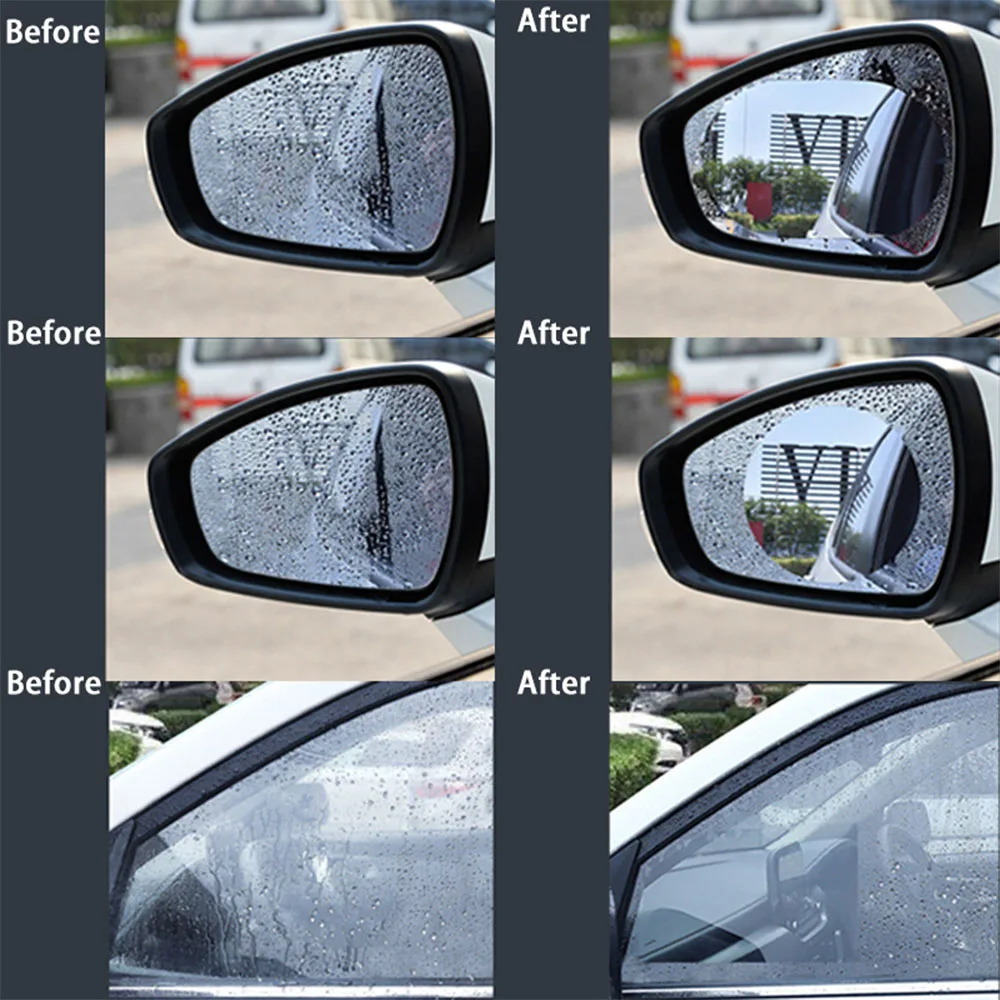 Car Rainproof Film Anti Fog Car Sticker Car Mirror Window Clear Film Rain Proof Waterproof Film Auto Sticker Accessories