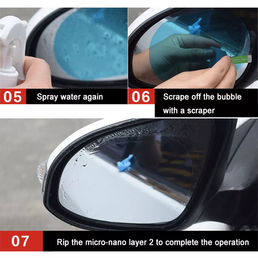 Car Rainproof Film Anti Fog Car Sticker Car Mirror Window Clear Film Rain Proof Waterproof Film Auto Sticker Accessories