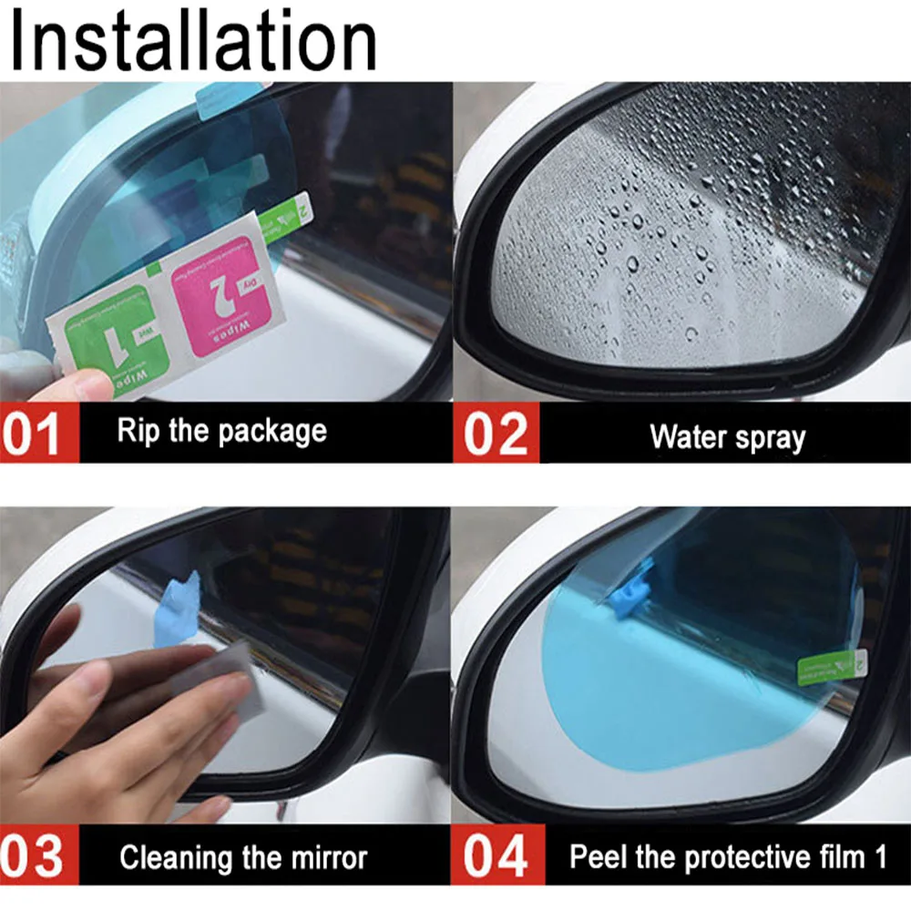 Car Rainproof Film Anti Fog Car Sticker Car Mirror Window Clear Film Rain Proof Waterproof Film Auto Sticker Accessories