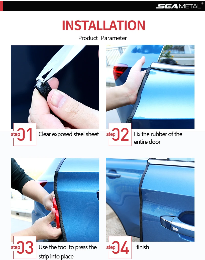 2/5/10m Car Door Seal Edge Protector Auto Sealing Tape Strips Guard Trim Automobile Door Trunk Stickers Decorative Seal for Cars