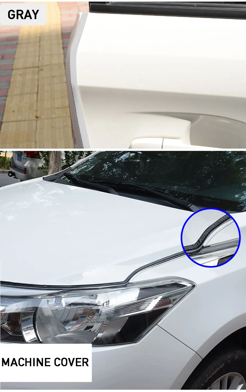 2/5/10m Car Door Seal Edge Protector Auto Sealing Tape Strips Guard Trim Automobile Door Trunk Stickers Decorative Seal for Cars