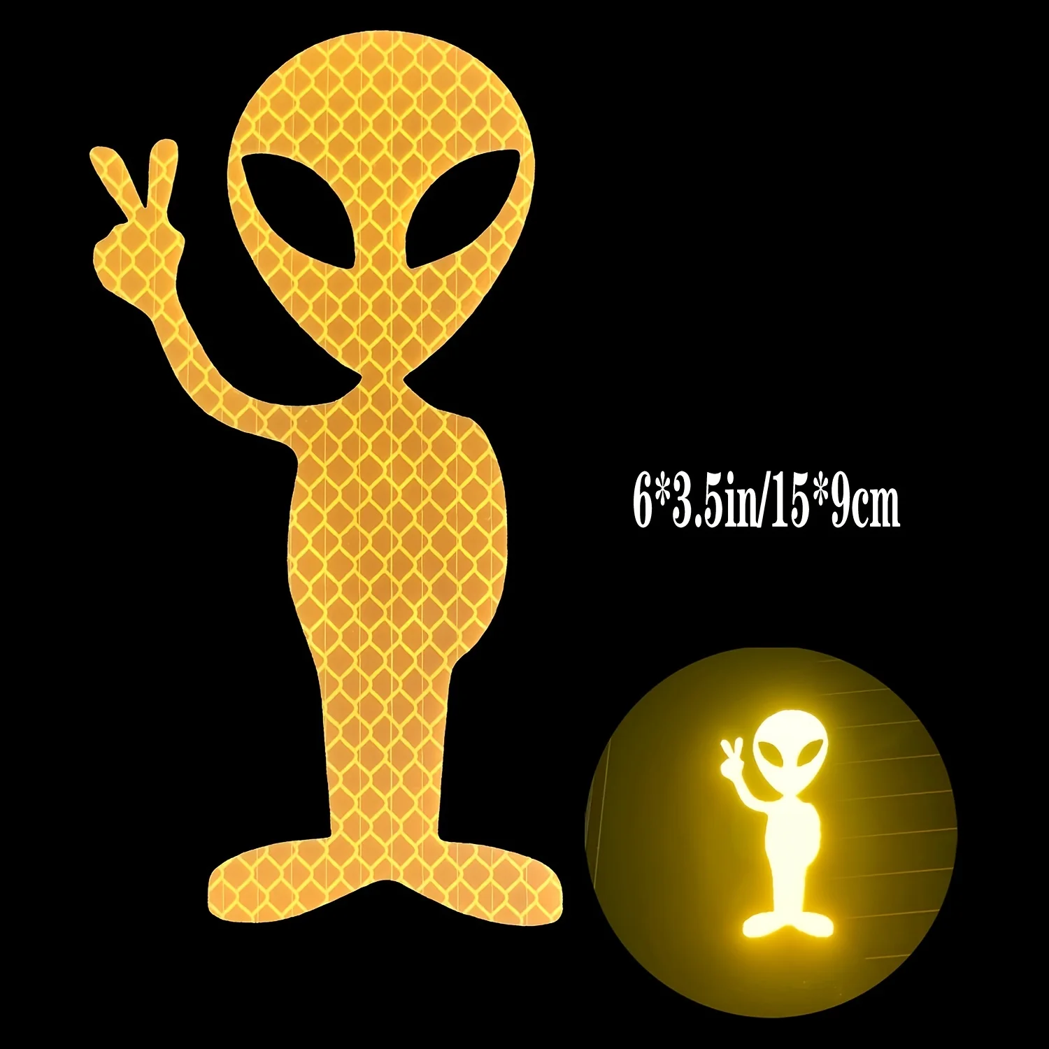 1 pcs Car Sticker Personality Fashion Alien Peace Highly Reflective Motorcycle Vinyl Decals Accessories Sunscreen