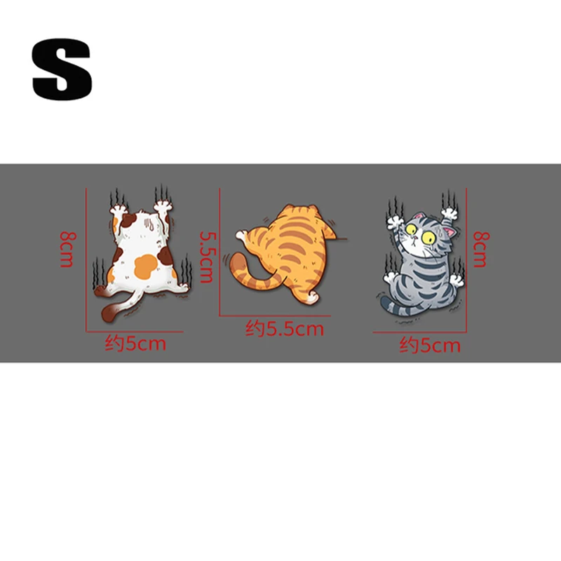 3pcs Funny Pet Cat Car Sticker Climbing Cats Animal Styling Stickers Decoration Car Body Creative Decals Decor Accessories