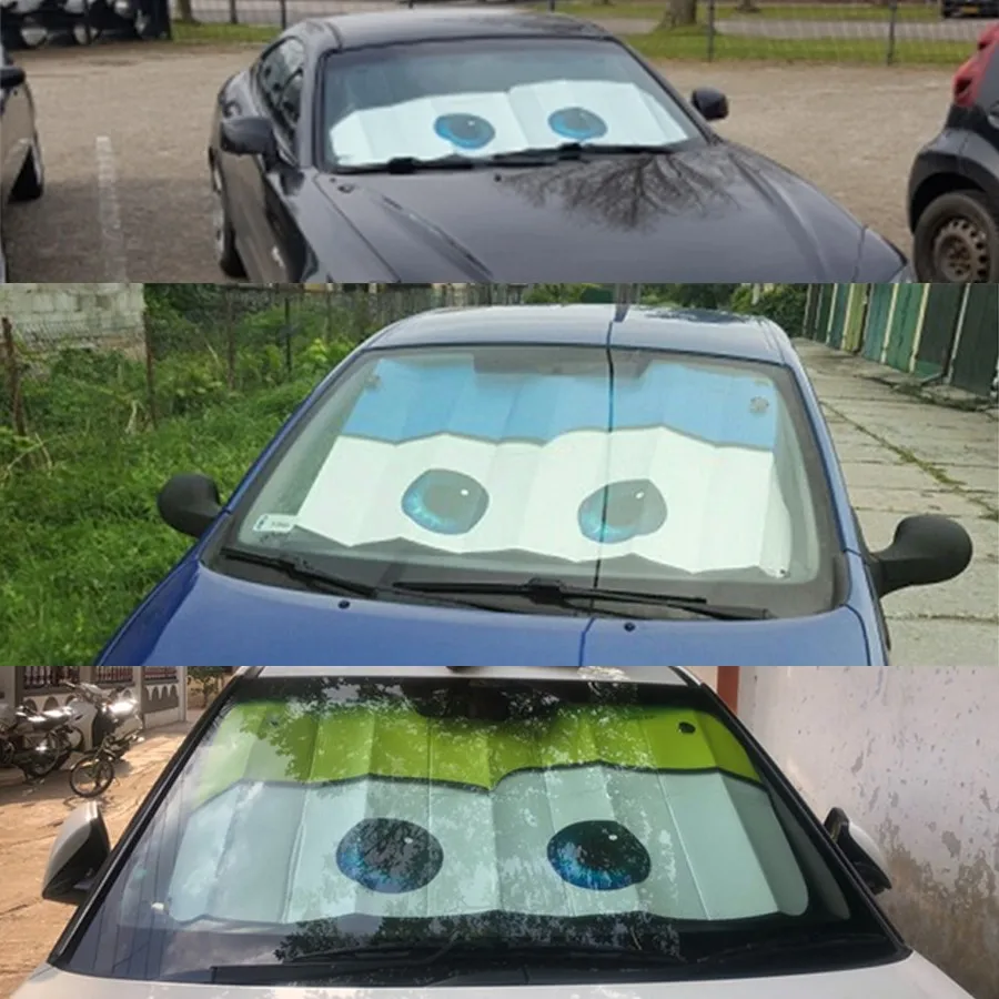 6 Colors Eyes Heated Windshield Sunshade Car Window Windscreen Cover Sun Shade Auto Sun Visor Car-covers Car Solar Protection