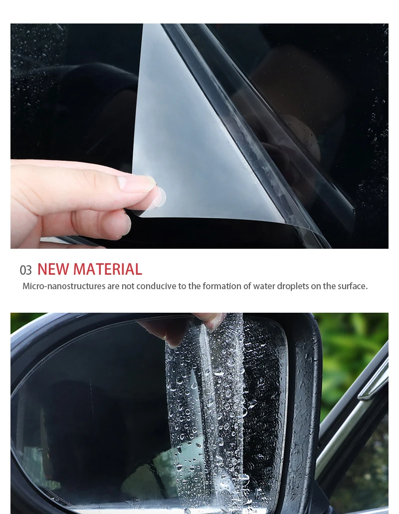 SEAMETAL Car Rainproof Film Anti Fog Car Sticker Mirror Window Clear Film Rain Proof Waterproof Film Auto Sticker Accessories