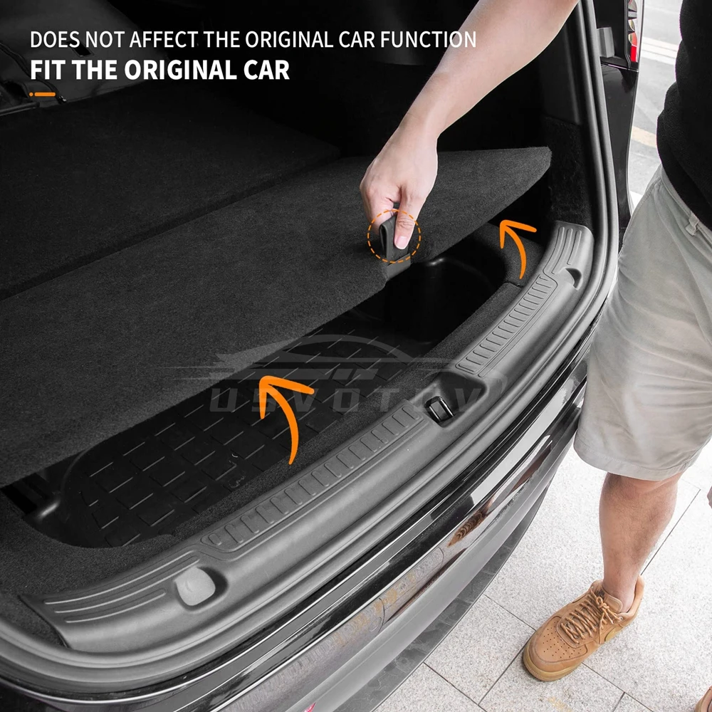 Trunk Protector Guard For Tesla Model Y Anti-Scratch Mat Rear Cargo Threshold Sill Cover Bumper ABS Organizer Pad Accessories