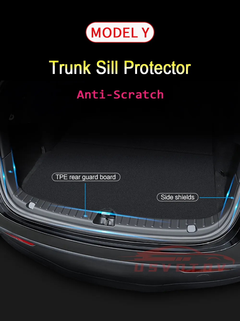 Trunk Protector Guard For Tesla Model Y Anti-Scratch Mat Rear Cargo Threshold Sill Cover Bumper ABS Organizer Pad Accessories