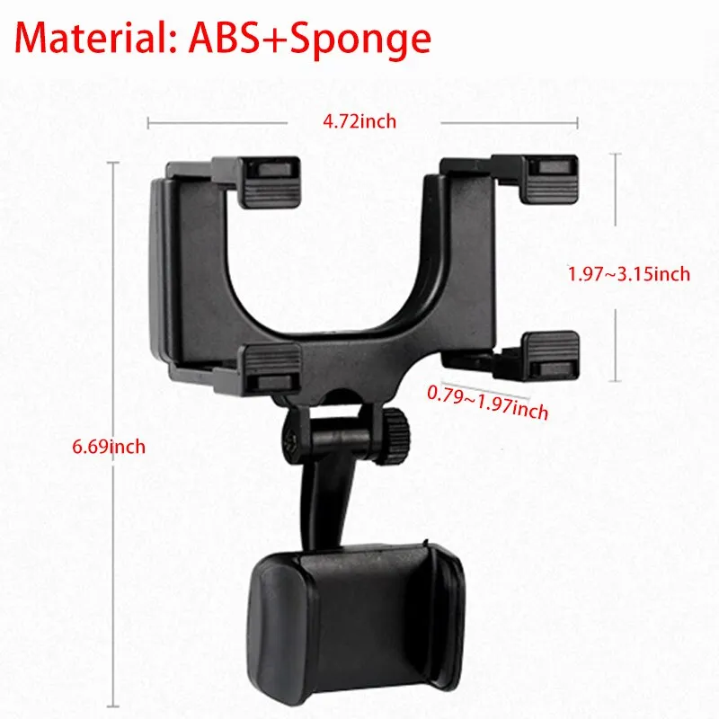 Car Rearview Mirror Mount Car Phone Bracket Navigation GPS Stand Foldable Adjustment Phone Holder Car Car Accessories