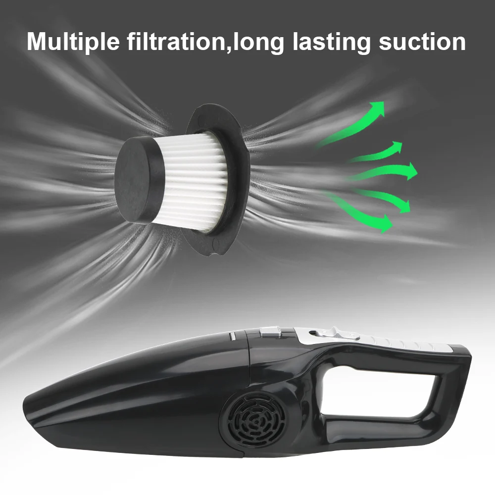 12V 120W Car Vacuum Cleaner Handheld High Suction Wet And Dry Dual Use Seat Dashboard Cleaning Automotive Accessories Interior