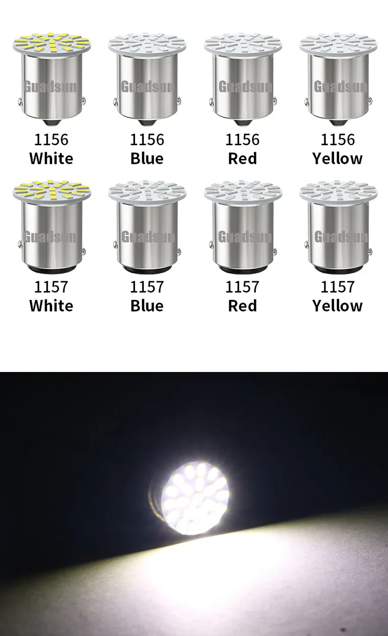 Guadsun 10pcs Truck LED Bulb 24V 1156 1157 BA15S BAY15D 3014SMD White DRL Daytime Running Lamp Car Accessories Turn Signal Light