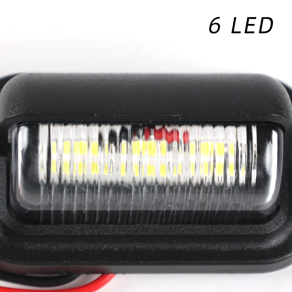 6LED Truck License Plate Light Car Truck Bus Trailer Tail Lamp Side Bulb12-24V Motorcycle Signal Light Car Accessories