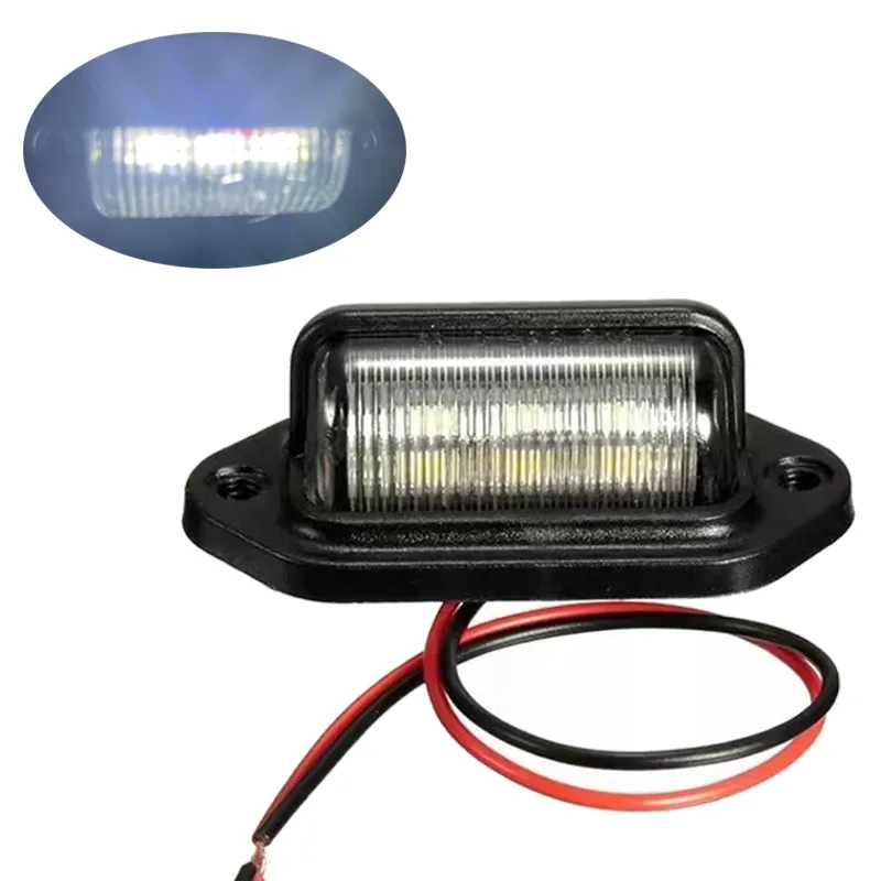 6LED Truck License Plate Light Car Truck Bus Trailer Tail Lamp Side Bulb12-24V Motorcycle Signal Light Car Accessories