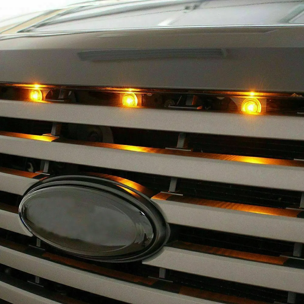 4/6/8pcs Car Light Front Grille Lamps Bumper Grill Hood Amber Led Lights  For Dodge RAM 1500 2500 3500  Interior Car Accessories