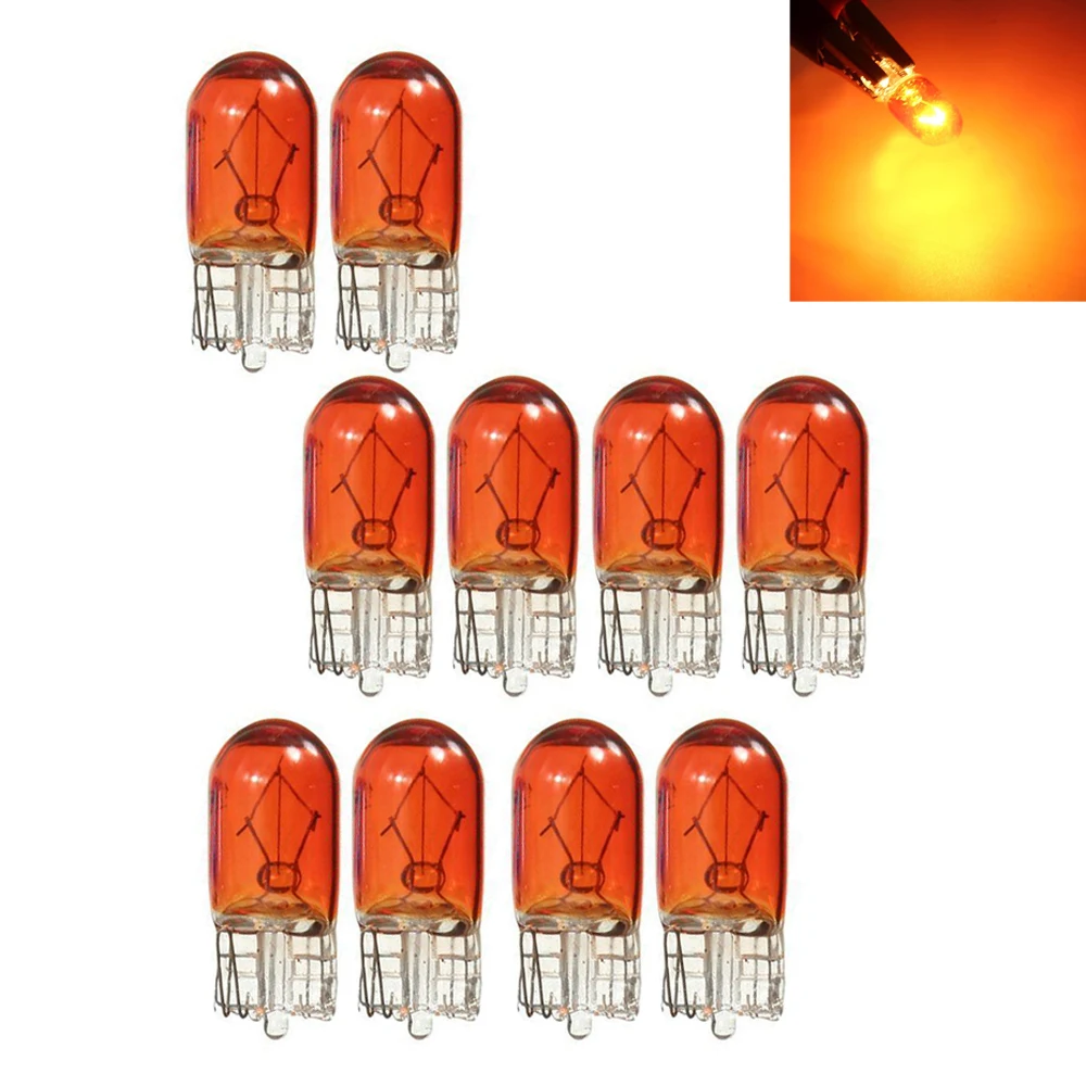 10pcs Car T10 Halogen 3W 194 158 Wedges 12V Auto Lamp White Bulbs Instrument Light Reading Lights Clearance Lamp Accessories