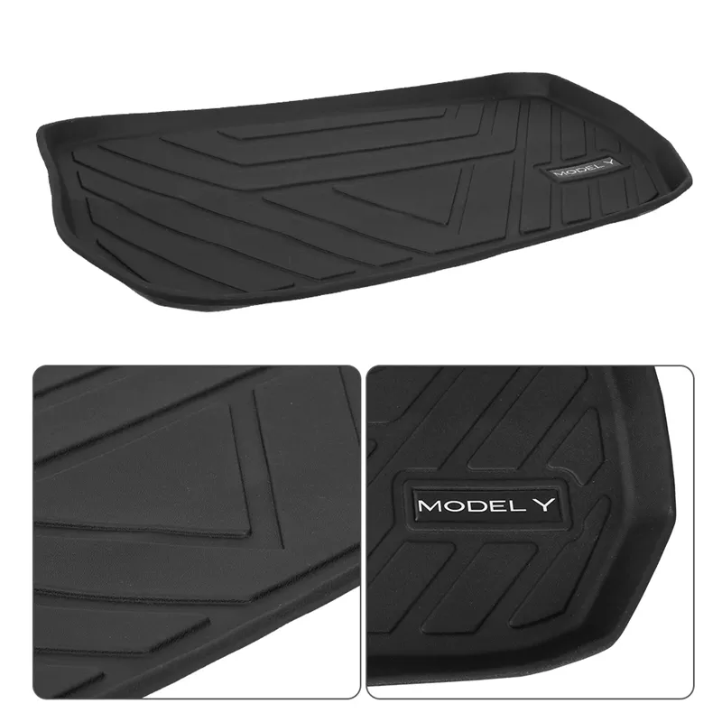 TPE Pad Front Rear Mat for Tesla Model 3 Model Y Mat Accessories Trunk Cargo Tray Floor Mat with Model3 LOGO Trunk Mats