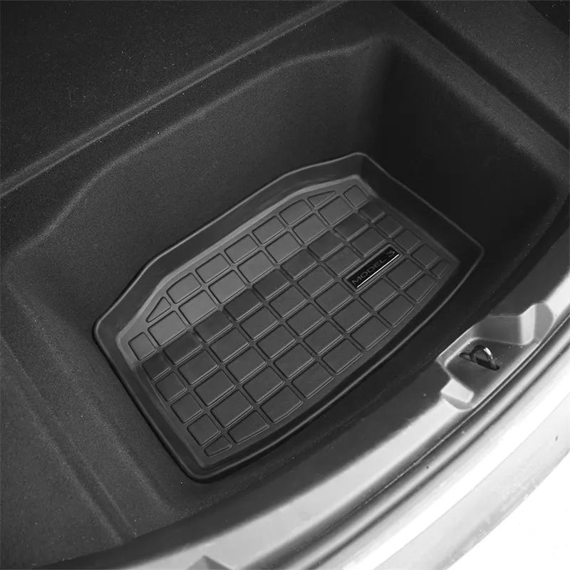 TPE Pad Front Rear Mat for Tesla Model 3 Model Y Mat Accessories Trunk Cargo Tray Floor Mat with Model3 LOGO Trunk Mats