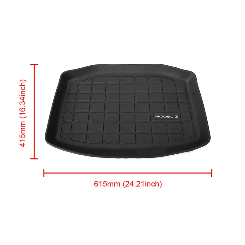 TPE Pad Front Rear Mat for Tesla Model 3 Model Y Mat Accessories Trunk Cargo Tray Floor Mat with Model3 LOGO Trunk Mats