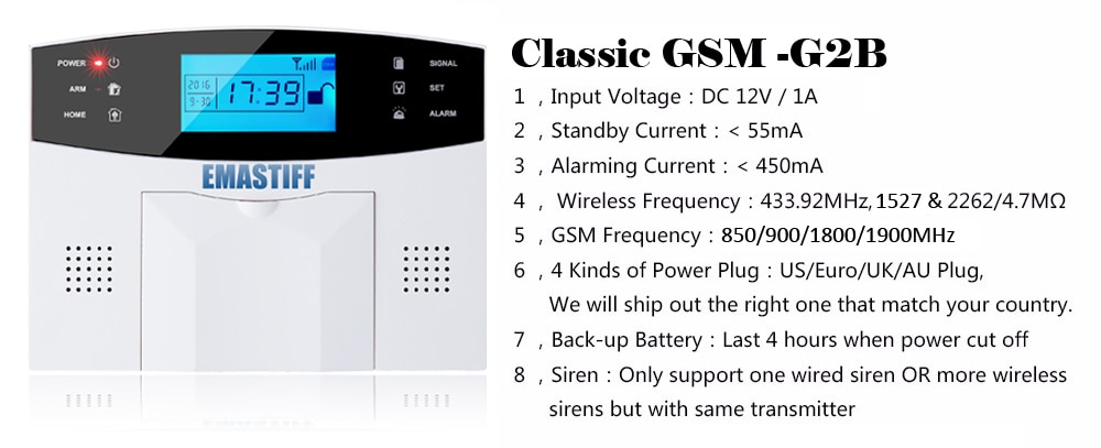 Wireless GSM Security Alarm System with SIM Card