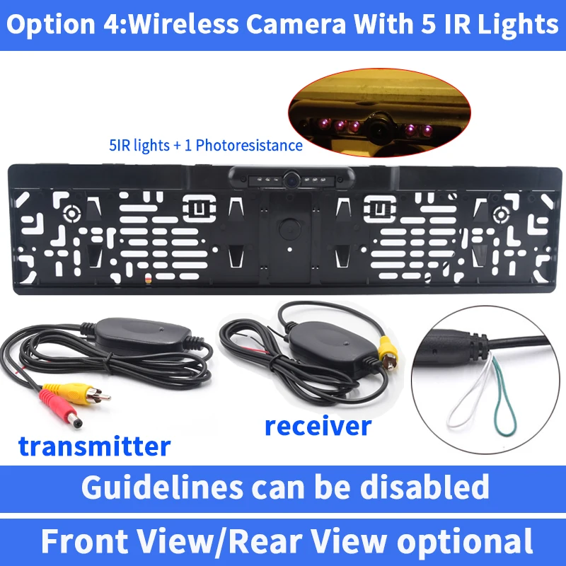 Hot Sale Night Vision IR Rear View Camera EU License Plate Frame Car Reverse Camera Waterproof Back Up Camera For Monitor