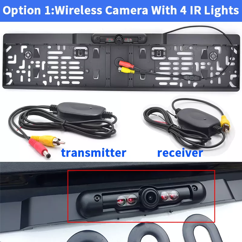 Hot Sale Night Vision IR Rear View Camera EU License Plate Frame Car Reverse Camera Waterproof Back Up Camera For Monitor