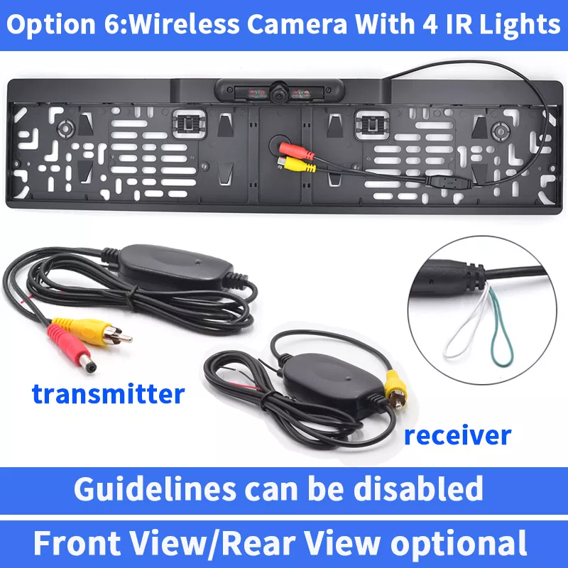 Hot Sale Night Vision IR Rear View Camera EU License Plate Frame Car Reverse Camera Waterproof Back Up Camera For Monitor