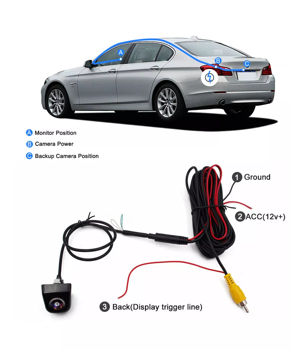 CCD HD 180 Degree Fisheye Lens Car Camera Rear / Front View Wide Angle Black Metal Reversing Backup Camera Night Vision 12V