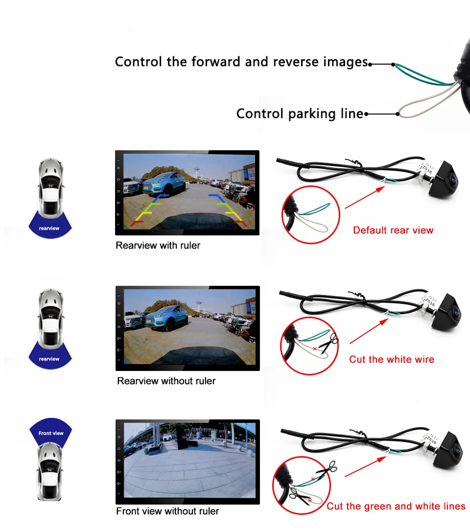 CCD HD 180 Degree Fisheye Lens Car Camera Rear / Front View Wide Angle Black Metal Reversing Backup Camera Night Vision 12V